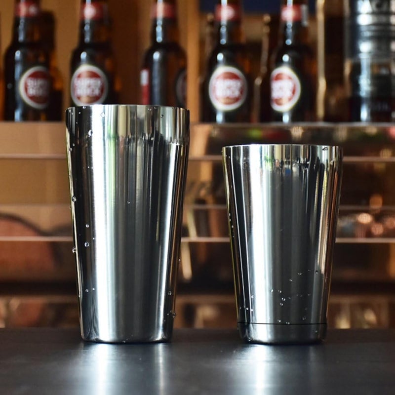 Professional Stainless Steel Boston Cocktail Shaker – Set of 2 (500g & 730g) – Durable Shaker Tins Perfect for Professional Bartenders and Homemade Cocktail Enthusiasts - Image 2