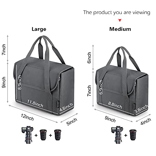 S-ZONE SZONE Water Resistant DSLR Camera Bags Inserts Small Lens Case Padded Bag with Handle Foldable Shockproof TLR SLR Bag Portable Upgraded 20 - Image 3