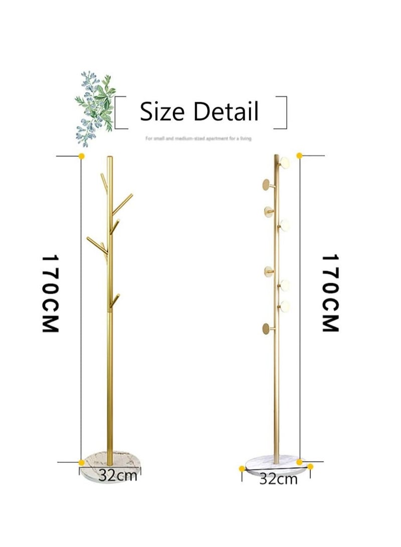Freestanding Coat Rack Multifunction Entryway Organizer Metal Tree Stand Rack Hanger For Clothes Scarves Backpacks Umbrellas Bags Hats Round - White  - Image 2