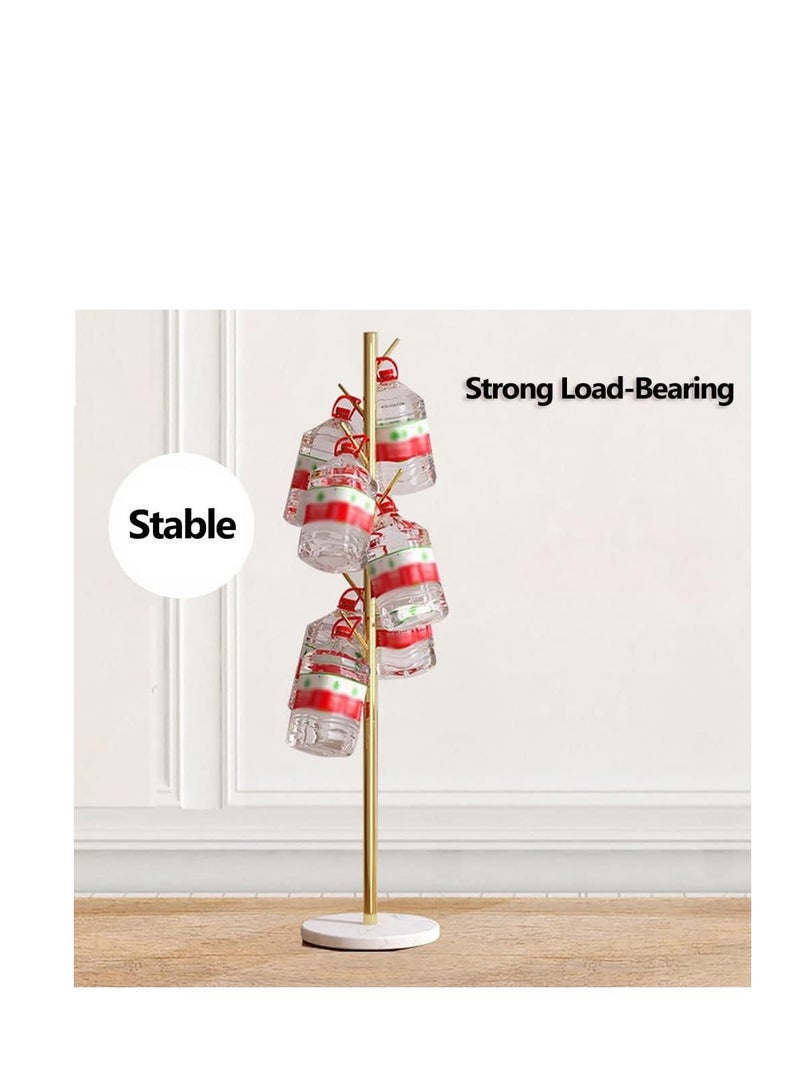 Freestanding Coat Rack Multifunction Entryway Organizer Metal Tree Stand Rack Hanger For Clothes Scarves Backpacks Umbrellas Bags Hats Round - White  - Image 5