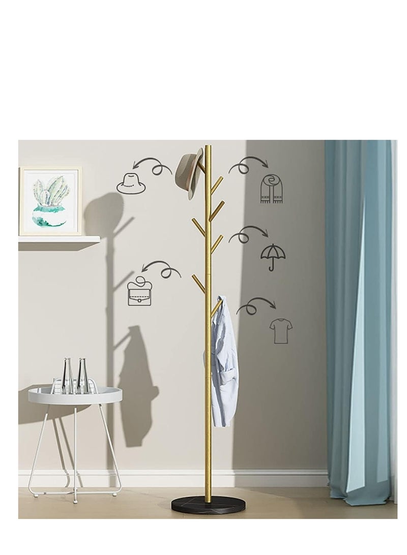 Freestanding Coat Rack Multifunction Entryway Organizer Metal Tree Stand Rack Hanger For Clothes Scarves Backpacks Umbrellas Bags Hats Round - White  - Image 4
