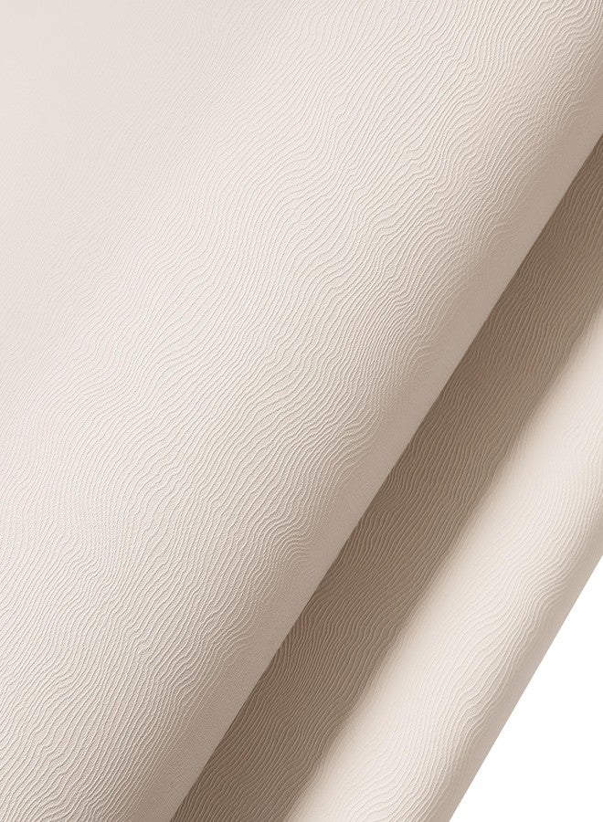 Decotalk Beige Wallpaper Peel and Stick Beige Wallpaper, 17.7x120 Inch, Textured Wallpaper for Bedroom Wall Decor Vinyl Wrap Solid Cream Contact Paper for Cabinets and Drawers, Cream - Image 1