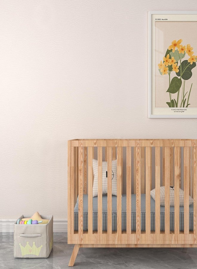 Decotalk Beige Wallpaper Peel and Stick Beige Wallpaper, 17.7x120 Inch, Textured Wallpaper for Bedroom Wall Decor Vinyl Wrap Solid Cream Contact Paper for Cabinets and Drawers, Cream - Image 2