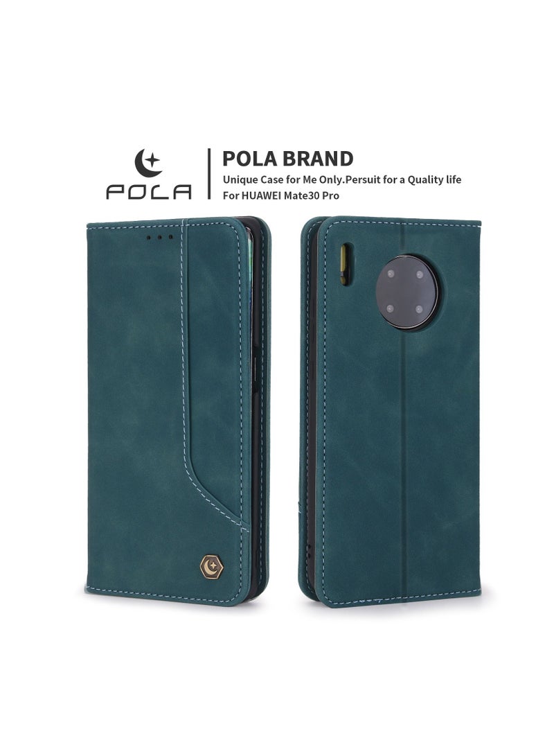 بولا جراب Huawei Mate30 Pro، غطاء مغناطيسي فاخر من الجلد الصناعي باللون الأزرق - Image 2