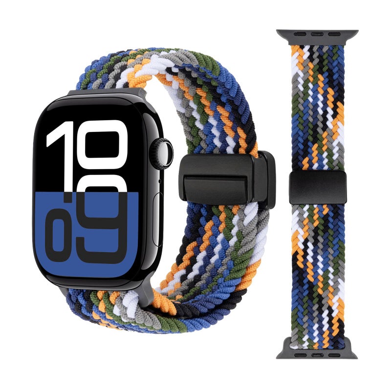 erorex For Apple Watch 46Mm / 49Mm / 45Mm / 44Mm Magnetic Buckle Loop Woven Watch Band(Z Color) - Image 1