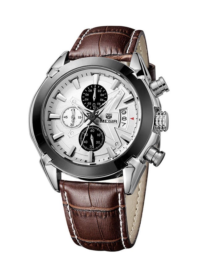 ميجر ساعة كرونوغراف جلدية للرجال 1J0781BR - Image 1