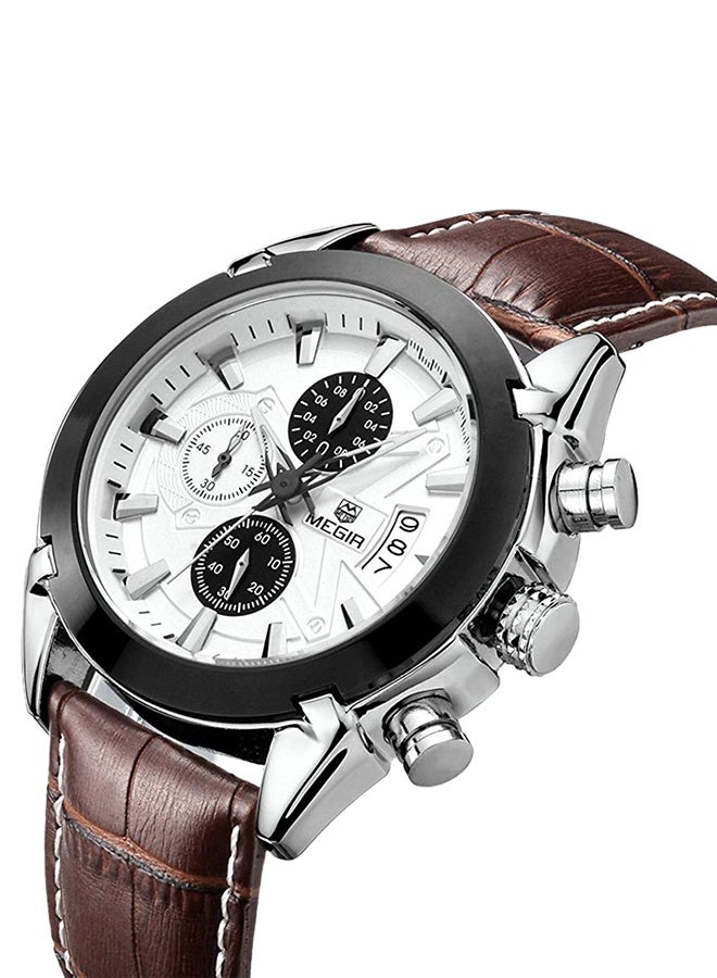ميجر ساعة كرونوغراف جلدية للرجال 1J0781BR - Image 3
