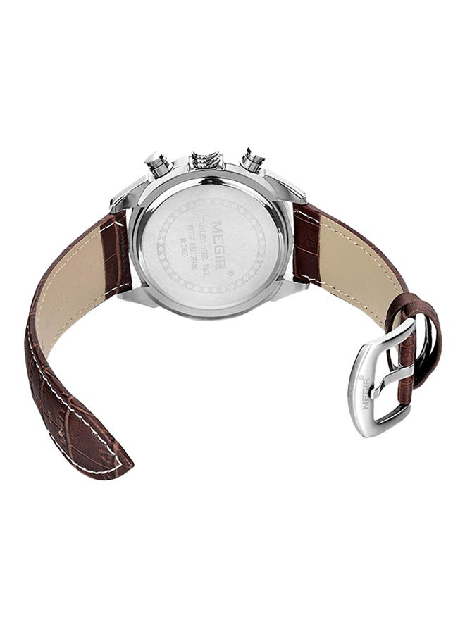 ميجر ساعة كرونوغراف جلدية للرجال 1J0781BR - Image 2