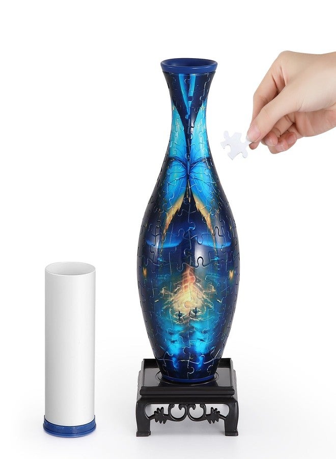 wowsome 3D Puzzle Vase for Adults,Puzzle Planter Pot for Women,3D Art Jar Puzzles for House Flowers Arrangements and Home Decoration (Butterfly B) - Image 1