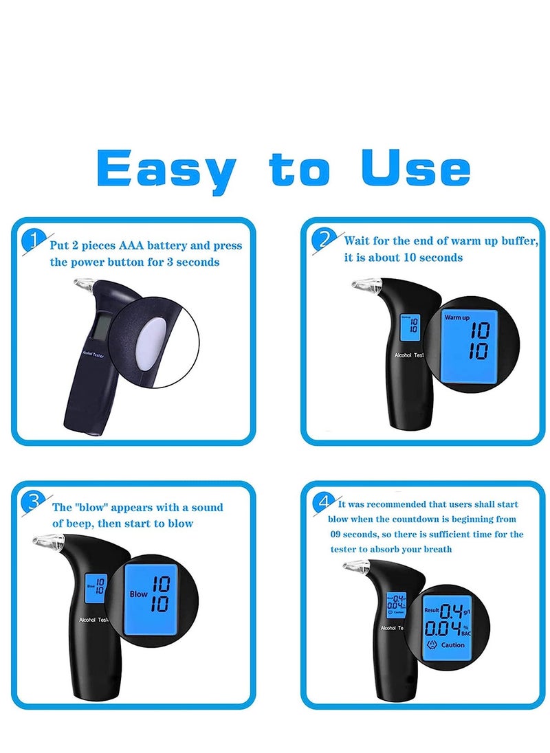 Breath Tester, Portable Digital Breathalyzer with LCD Screen