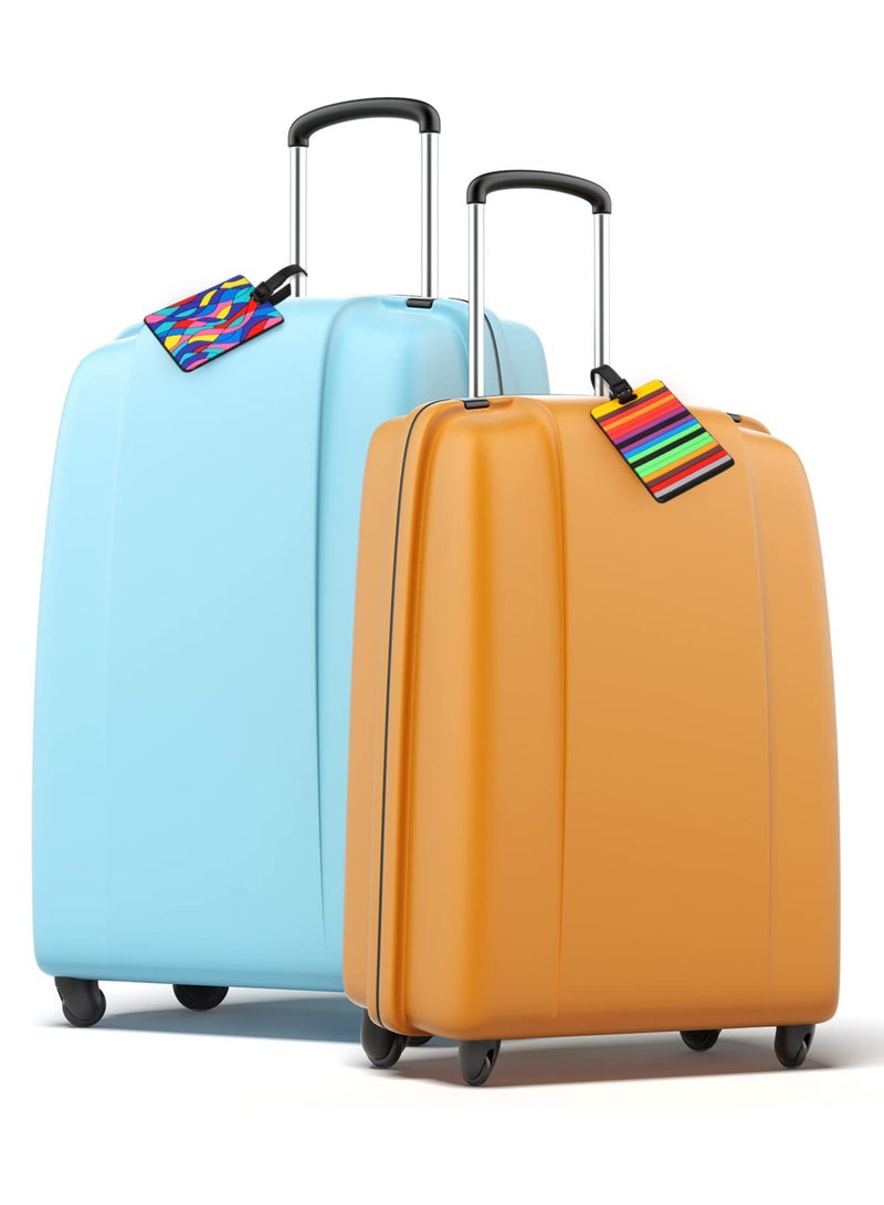 6-Piece Luggage Tag Set for Suitcases, Handbags, School Bags, and Instruments - Includes Name and Address Tags with Information Card and Hanging Buckle. - Image 3