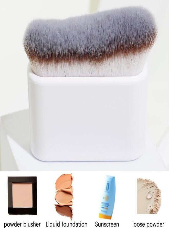 COSHINE Big Self Tanning Blend Brush, Professional Self Tanner, Kabuki, Powder, Foundation, Blusher, Shadow, Bronzer, Face and Body Makeup Brush (WHITE) - Image 2