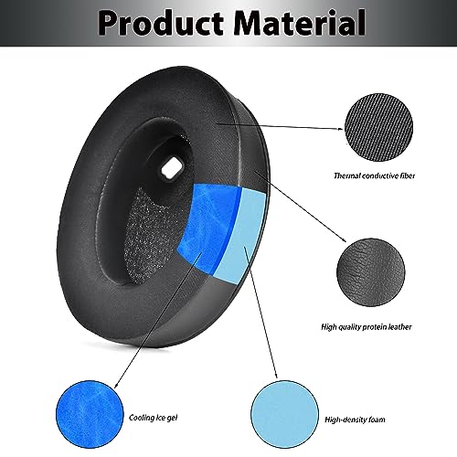Adhiper XM4 Replacement Ear Pads for Sony WH-1000XM4 (WH1000XM4) Noise Canceling Headphones, Upgraded Cooling Gel Earpads Cushions with Noise Isolation Memory Foam & Softer Protein Leather (Black) - Image 3