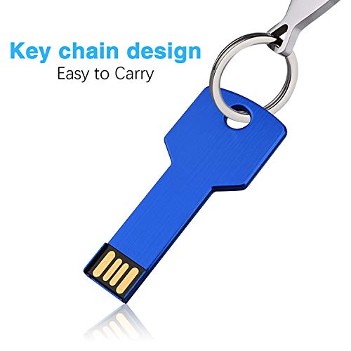 K&ZZ Key Shaped USB Flash Drive 5 Pack 32GB USB 2.0 Metal Thumb Drives Memory Stick Flash Drive Key (Black, Blue, Pink, Gold, Silver) - Image 5