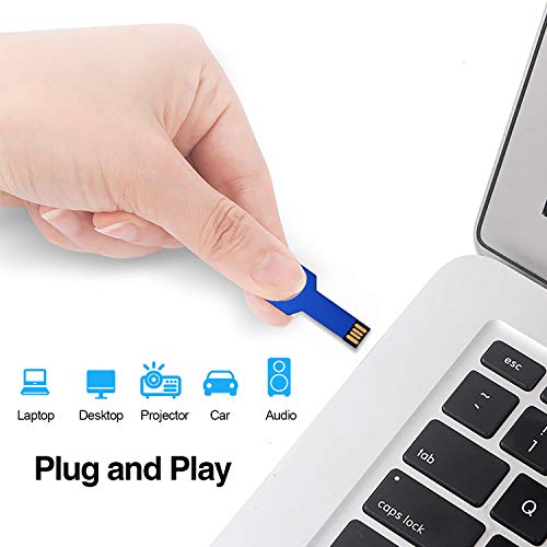 K&ZZ Key Shaped USB Flash Drive 5 Pack 32GB USB 2.0 Metal Thumb Drives Memory Stick Flash Drive Key (Black, Blue, Pink, Gold, Silver) - Image 2