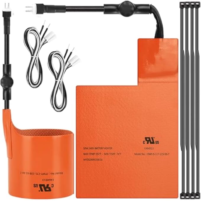 BATTERY HEATER PAD & OIL FILTER HEATER KIT FOR GENERAC, BATTERY WARMER PAD FOR GENERAC 7101, OIL FILTER HEATER FOR GENERAC 7102, 9KW-22KW AIR-COOLED GENERATOR COLD WEATHER MAINTAINCE KIT - Image 1