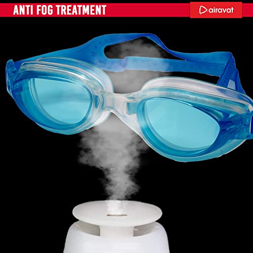 Airavat Swimming Kit, 0010 Swimming Set for Men & Women with Swimming Goggles Case, Swim Goggle, Earplugs & Swim Cap, Anti-Fog & UV Protected, High Elasticated with Silicone Material (Dark Blue) - Image 3