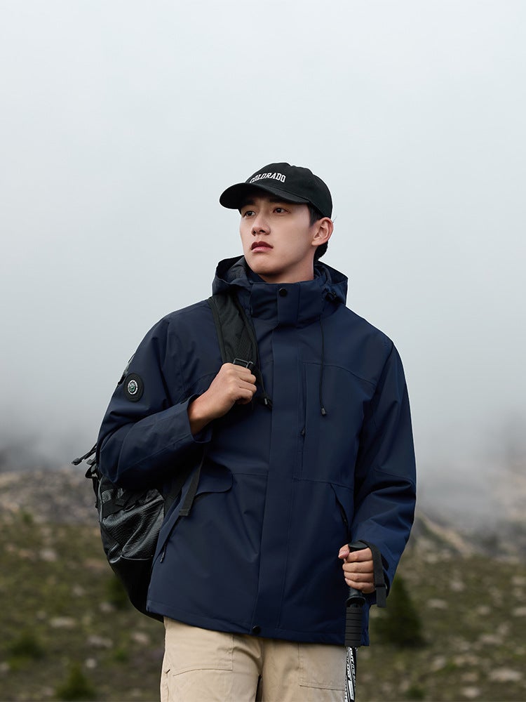 2024 Hard Shell Jacket Women'S Three-In-One Detachable Windproof Waterproof Jacket Men'S Outdoor Hiking Ski Suit - Image 2