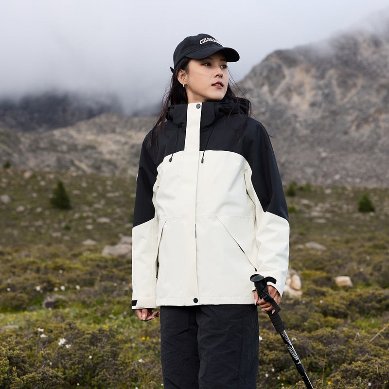 2024 Hard Shell Jacket Women'S Three-In-One Detachable Windproof Waterproof Jacket Men'S Outdoor Hiking Ski Suit - Image 1