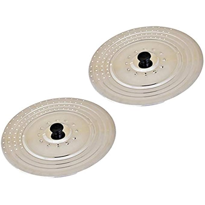 Kosma Set Of 2 Piece Stainless Steel Universal Lid Cover With Perforated Steam Outlet  Pot Lid  Pan Lid  25Cm - Image 1