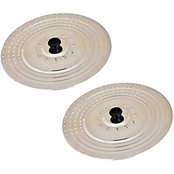 Kosma Set Of 2 Piece Stainless Steel Universal Lid Cover With Perforated Steam Outlet  Pot Lid  Pan Lid  25Cm - Image 3