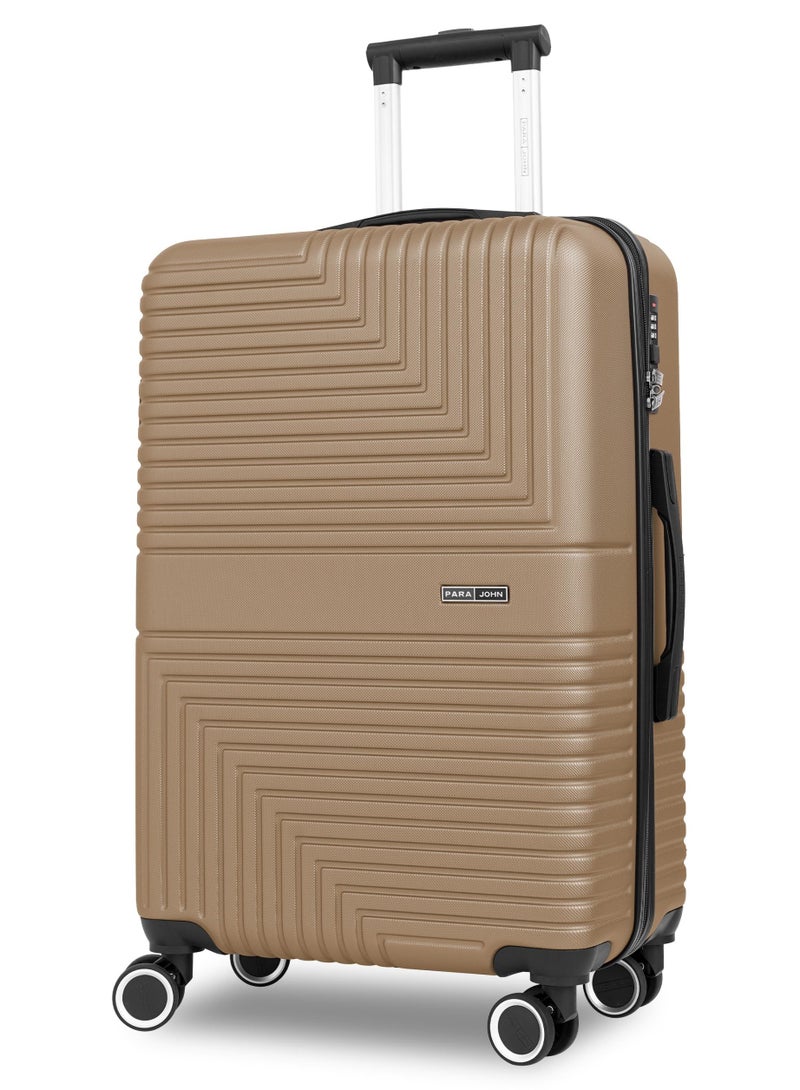 PARAJOHN Strato Lightweight ABS Hard Side 8 Spinner Wheels Luggage checked-in Trolley Bag with Lock 24 inch - Champagne - Image 1