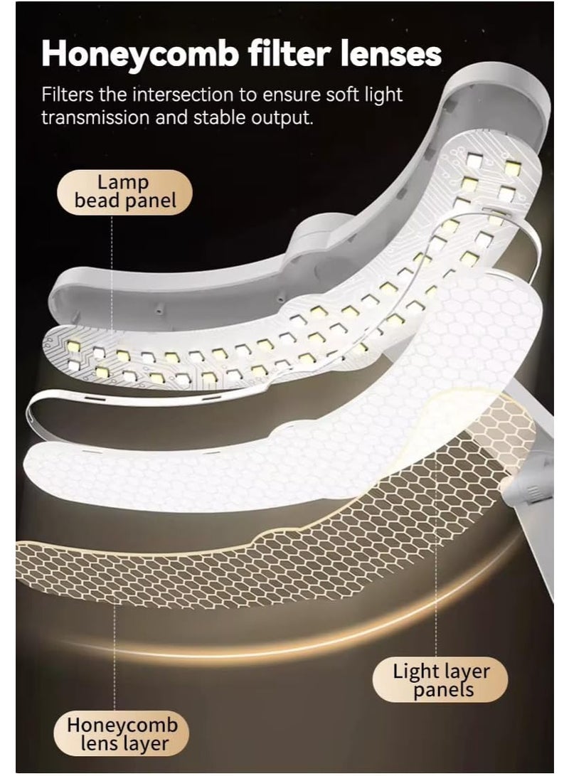 LED desk lamp with 3 light colors and digital time display. Comfortable lighting to protect the eyes. Foldable design with pencil case for office, study, and bedroom. - Image 4