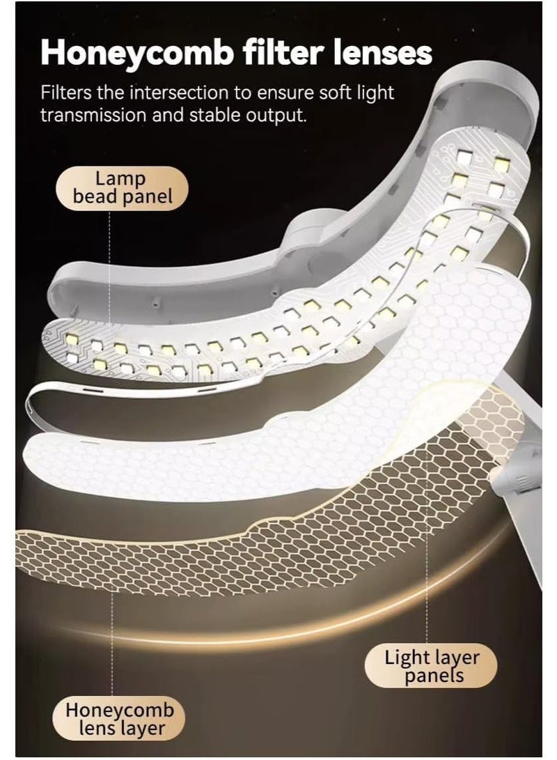 مصباح مكتب LED  مع 3 ألوان إضاءة وشاشة عرض رقمية للوقت إضاءة مريحة لحماية العينين تصميم قابل للطي مع مقلمه للمكتب والدراسة وغرفة النوم - Image 3