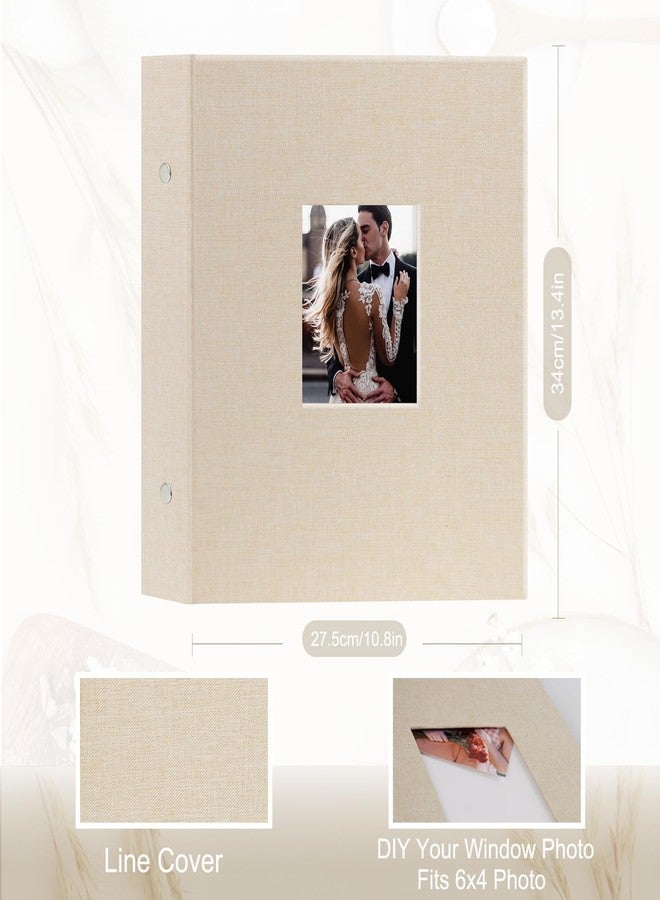Artmag Fabric Photo Album 4x6 400 Large Capacity for Family Wedding Anniversary Linen Album Holds 400 Vertical Photos (400 Pockets, Beige) - Image 2