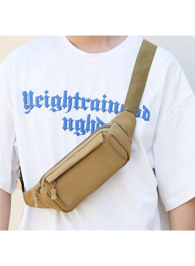 Generic Waist Bag Men's Casual Sports Lightweight Oxford Cloth Chest Bag Fashion Korean Outdoor Running Shoulder Messenger Bag-Color:Green - Image 3