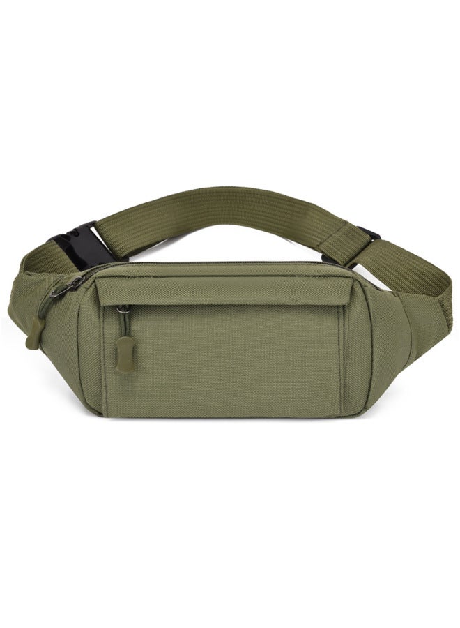 Generic Waist Bag Men's Casual Sports Lightweight Oxford Cloth Chest Bag Fashion Korean Outdoor Running Shoulder Messenger Bag-Color:Green - Image 1