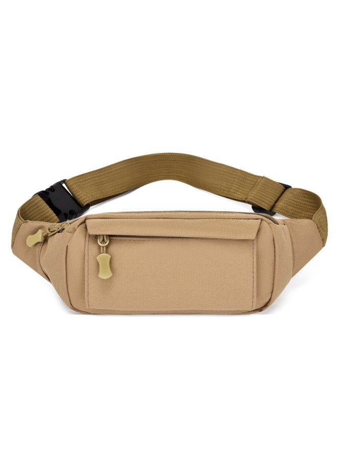 Generic Waist Bag Men's Casual Sports Lightweight Oxford Cloth Chest Bag Fashion Korean Outdoor Running Shoulder Messenger Bag-Color:Green - Image 2