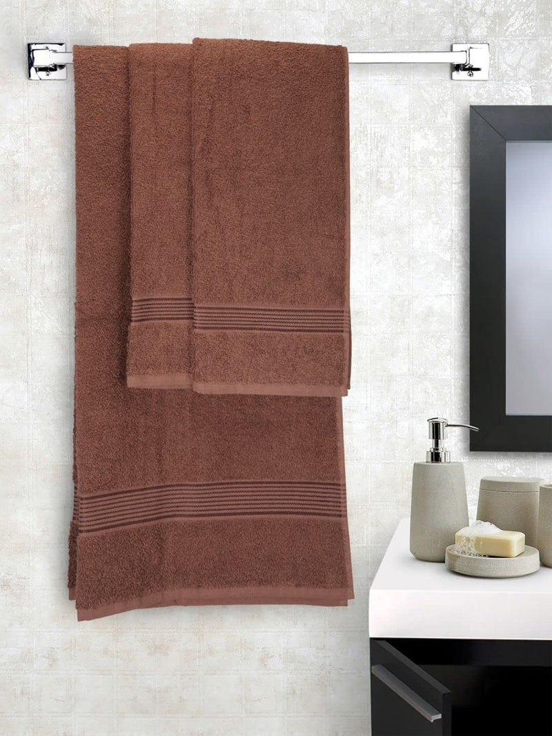 KOPA by Bianca 400 GSM 100% Cotton Soft Terry Towel l 3pc Towel-Mix l Bath Towel for Men l Bath Towel for Women l D`Ross l Brown-Tortilla - Image 2