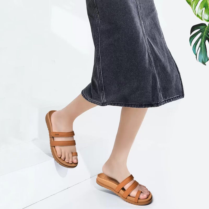 KuaiLu Womens Slides Sandals With Arch Support Comfort Plantar Fasciitis Yoga Mat Cushion Sandals Fashion Summer Beach Walking Adjustable Ladies Flat Orthotic Slip On Sandles Khaki Size 8.5 - Image 2