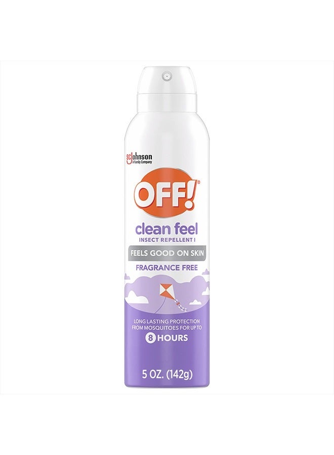 OFF! Clean Feel Insect Repellent Aerosol with 20% Picaridin, Bug Spray with Long Lasting Protection from Mosquitoes, Feels Good on Skin, 5 oz - Image 1