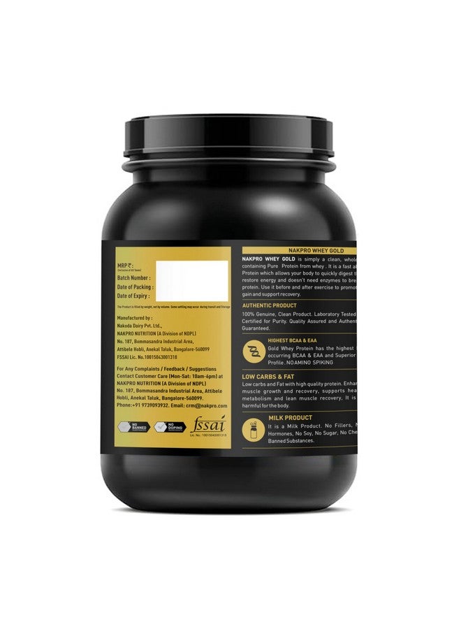 NAKPRO Gold Whey Protein Concentrate 80%, 1kg Unflavoured, Jar | 28g Protein, 6.2g BCAA | Trustified Certified 100% Authentic Supplement Powder & No Adulteration | Fast Absorbing Whey Protein Powder - Image 3