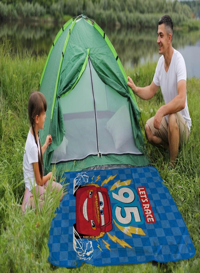 Sunny Side Up Disney Pixar Cars Plush Travel Throw Blanket - Measures 40 x 50 Inches - Super Soft & Cozy Travel Accessories Features Lightning McQueen - Image 5