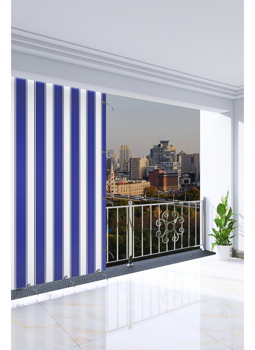 AL-CA HOME 170 x 190 cm Blue Colored Balcony Curtain  - Image 1
