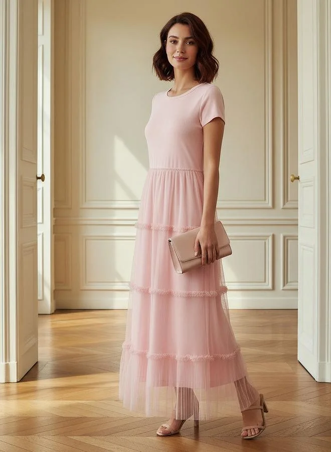 2Xtremz 2Xtremz A line Midi Dress with Ruffle Trim
