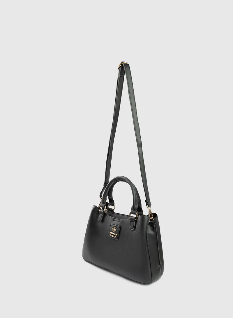 BEVERLY HILLS POLO CLUB Logo Detail Satchel Bag