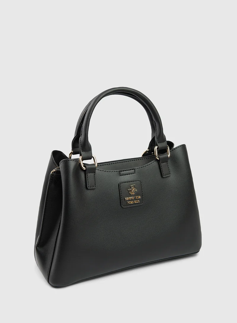 BEVERLY HILLS POLO CLUB Logo Detail Satchel Bag