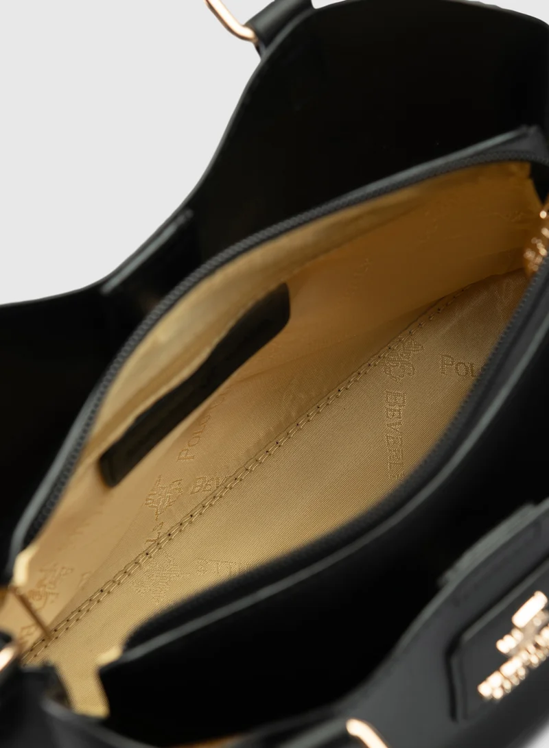 BEVERLY HILLS POLO CLUB Logo Detail Satchel Bag