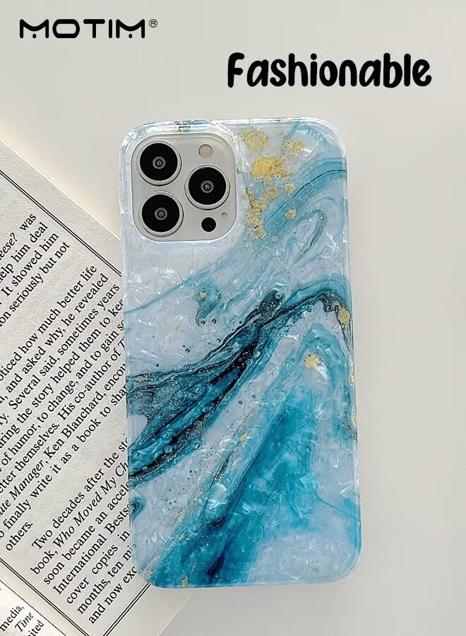 Motim iPhone 14 Pro Max Case Luxury Marble Design Phone Case, Sparkly Soft TPU Full Body Protection Cover Shockproof Anti-Scratch Protective Phone Case - Image 1