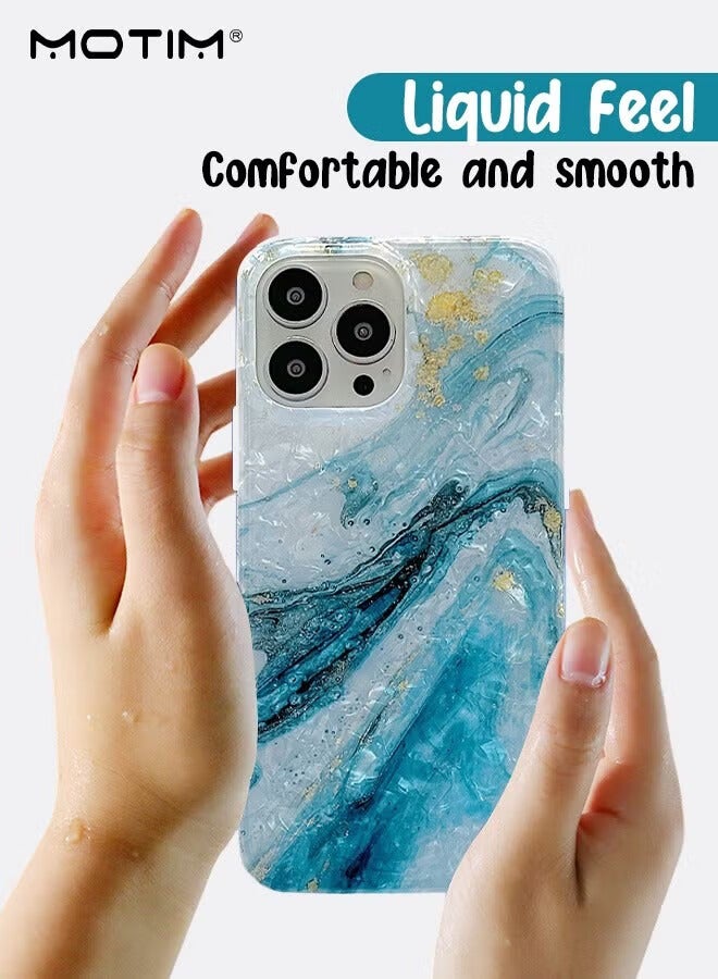 Motim iPhone 14 Pro Max Case Luxury Marble Design Phone Case, Sparkly Soft TPU Full Body Protection Cover Shockproof Anti-Scratch Protective Phone Case - Image 3