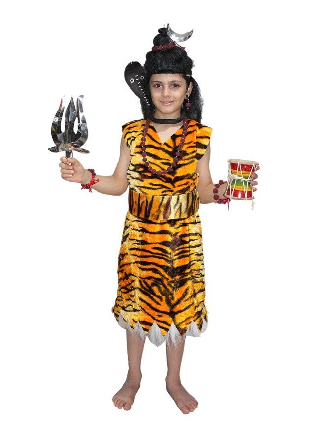 Kaku Fancy Dresses Polyester Lord Shiv Ji Costume For Kids | Mythological Character Dress - 5-6 Years, Multicolor - Image 1
