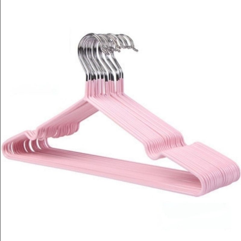 Non Slip Clothes Hangers: 1 Piece Pink Plastic Coated Metal, Rust Proof Burr Free, Space Saving Hangers for Home Dormitory Use - Image 2