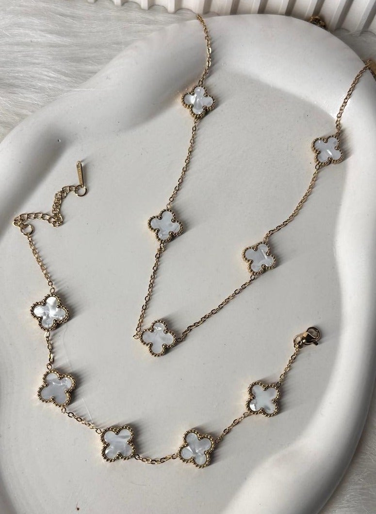 Maya accessories set of( bracelet and necklace ) stainless steel (WHITE)  - Image 1