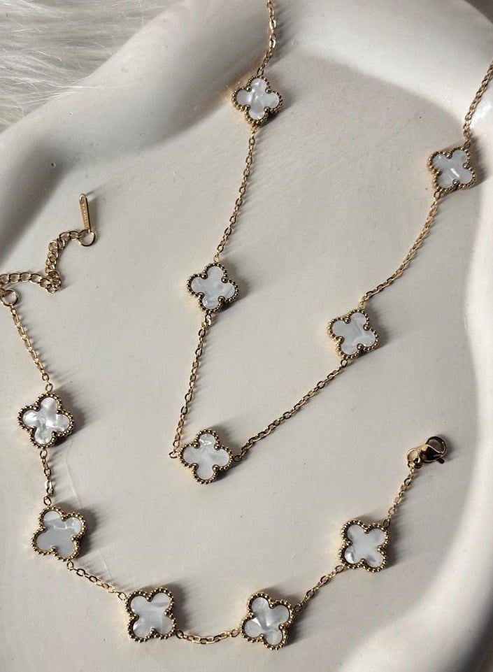 Maya accessories set of( bracelet and necklace ) stainless steel (WHITE)  - Image 2