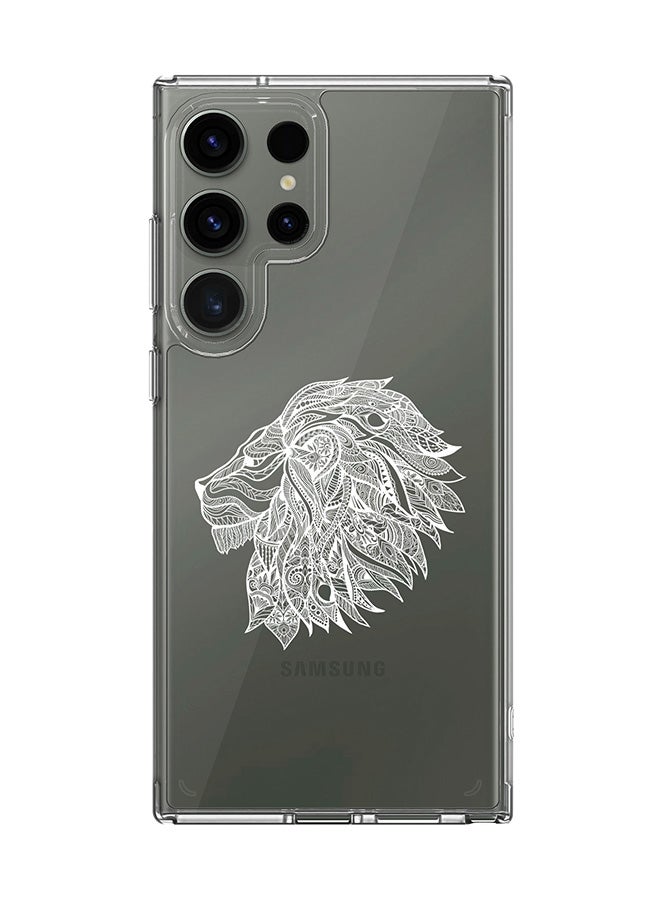 Stylizedd Classic Clear Case for Samsung Galaxy S25 Ultra , Hybrid Soft Case Flexible Edges Anti Drop TPU PC Gel Thin Transparent Cover - Lion Abstract - Image 1