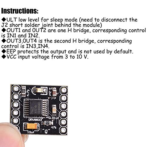 KOOBOOK 5Pcs DRV8833 Motor Drive Module 1.5A Dual H Bridge DC Gear Motor Driver Controller Board - Image 3